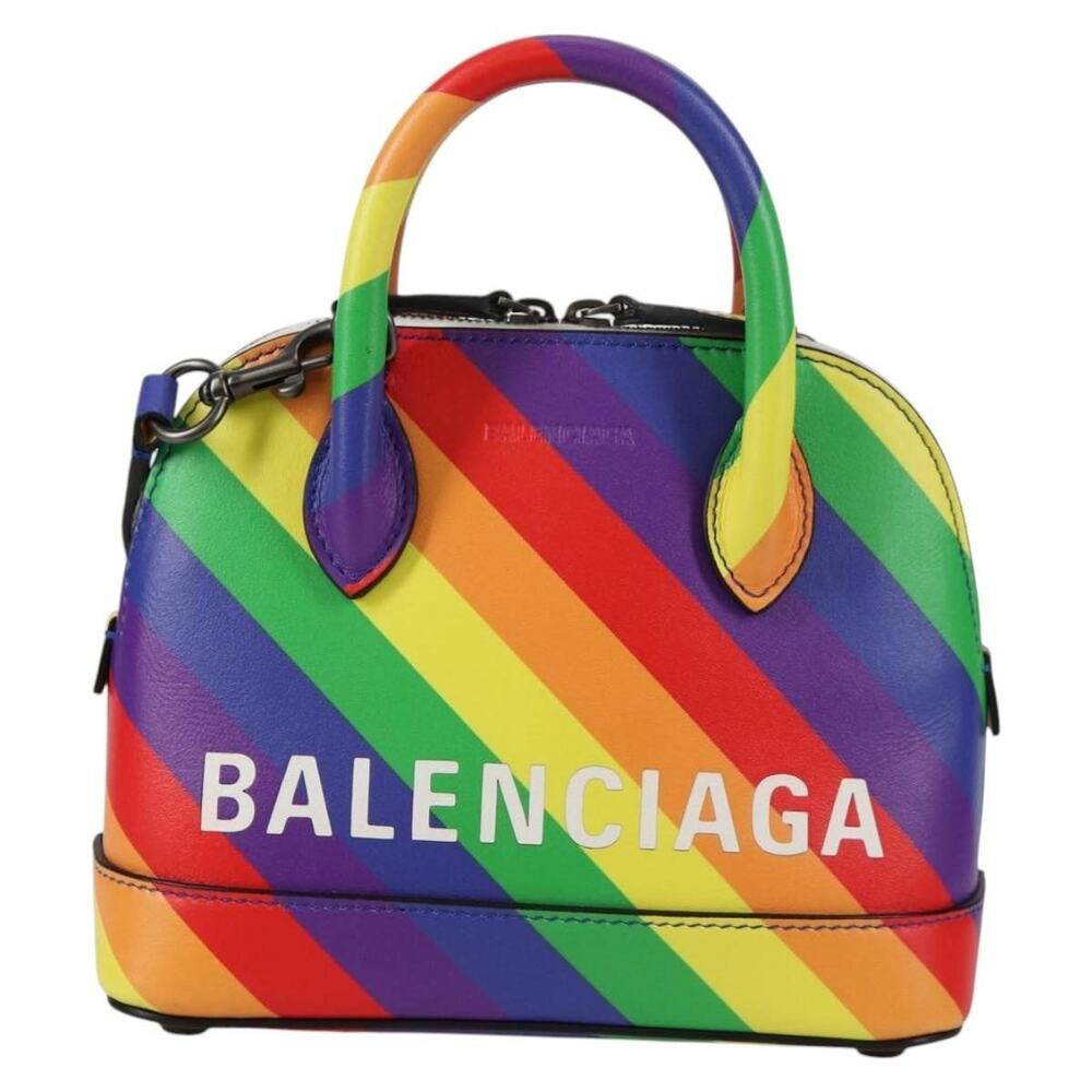 Balenciaga Leather Ville Handbag Multicolor